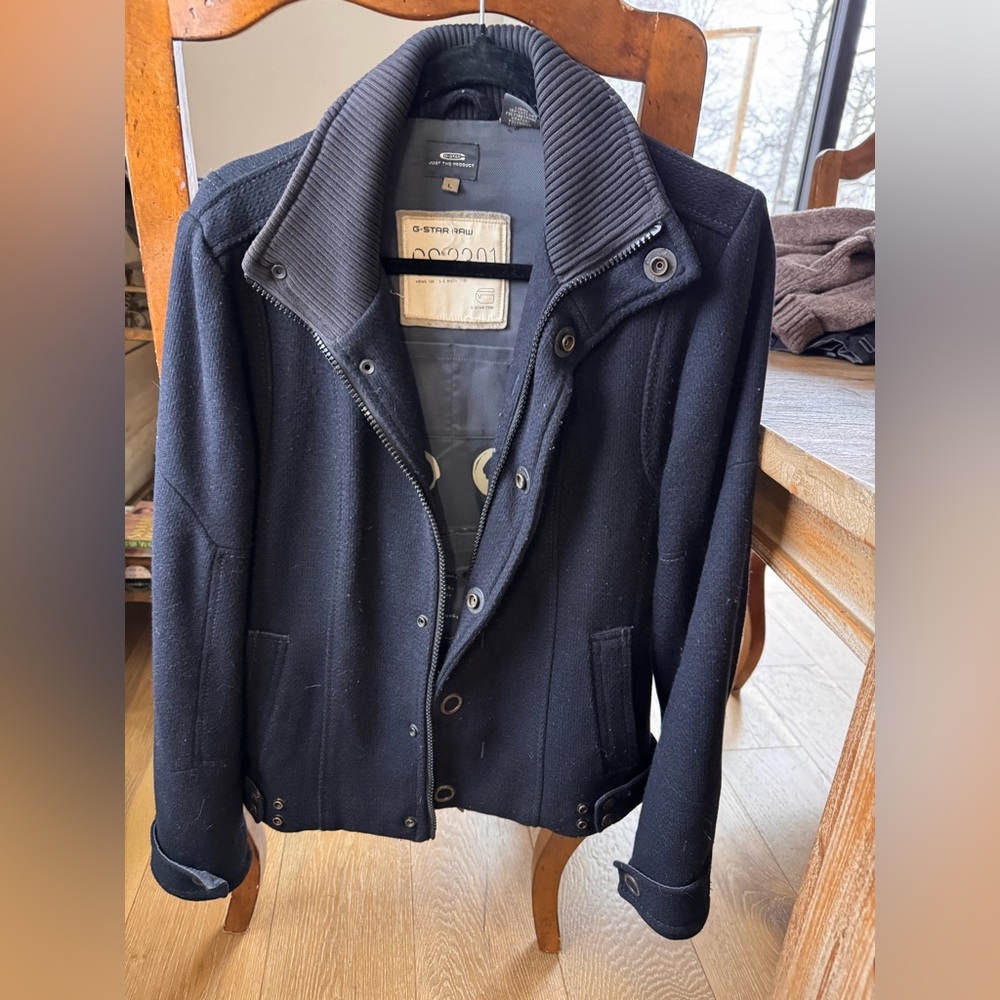 G-Star Navy Military Jacket Women’s Large Wool-Blend
